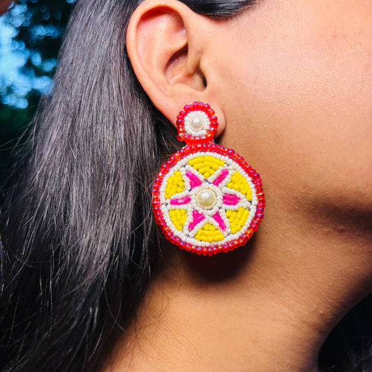 Handcrafted Beaded Statement Earrings